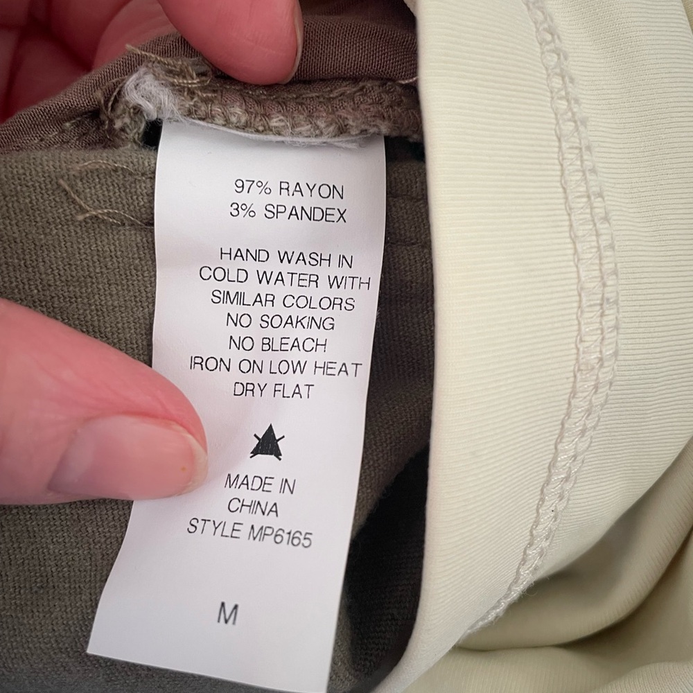 Pinkblush Cream and Tan Wide Leg Maternity Pants - Picture 5 of 6